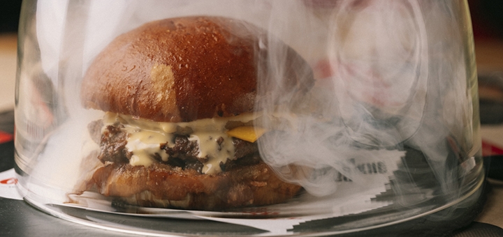 The menu at Mr. Grill Hotdogs & Burgers fast food cafe in Kyiv. Order on special offer.