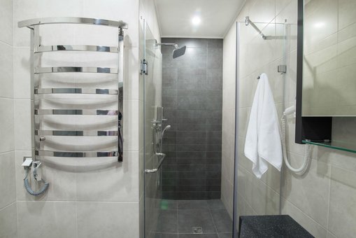 Bathroom interior in a sydney room at 12th floor apartments in odessa