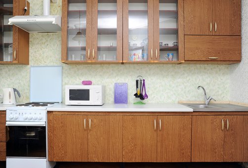 One-room apartment with kitchen &quot;wellcome 24&quot; in kiev. shoot for the action.