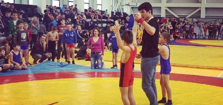 Greco-roman wrestling competitions at the &quot;wrestling school&quot; in kiev. sign up for the promotion.