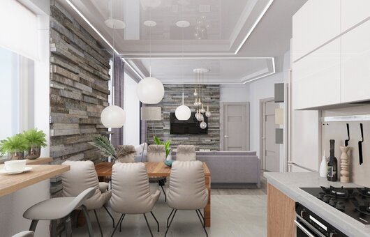 Дизайн гостинной от компании YOUR COMFORTABLE HOME. Заказать по акции.
