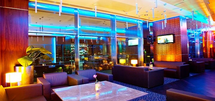 Menu at the Sky Lounge restaurant in Kharkov. Order at a discount
