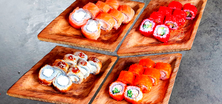 Discounted sushi with delivery across the Dnieper