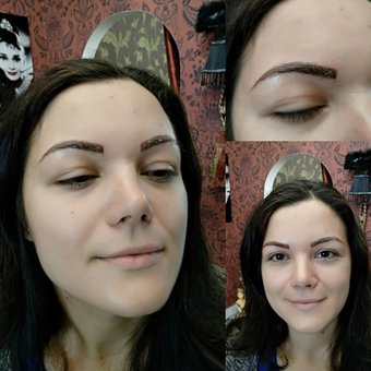 Eyebrow microblading by Oksana Karpenko in Vyshgorod. Sign up for an eyebrow tattoo at a discount.