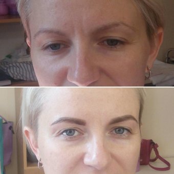 Modeling and coloring of eyebrows by stylist-make-up artist Irina Kostenko. Sign up for a discount.