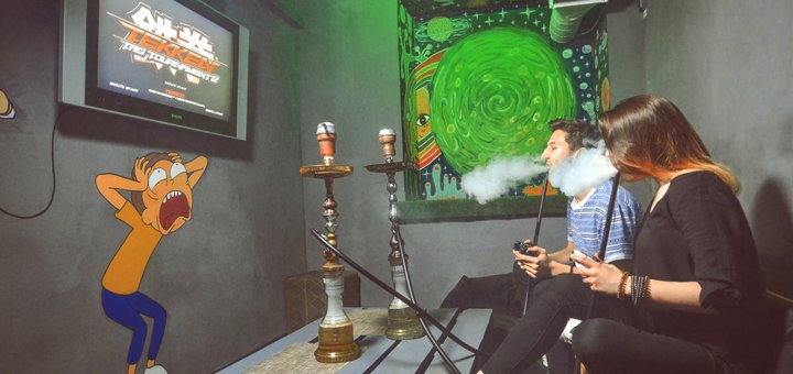 Інтер'єр у кальянній «Hookah nights air» у Києві. Замовити зі знижкою