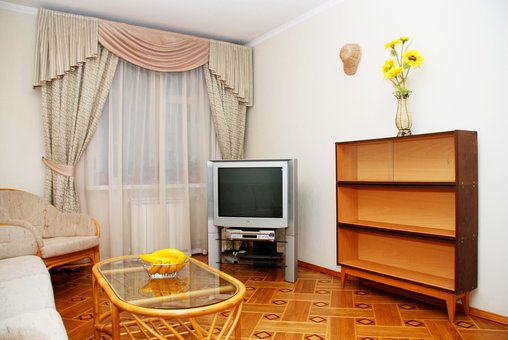 Living room in a 4-room luxury apartment "Wellcome 24" in Kiev. Shoot at a discount.